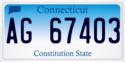 CT license plate AG67403