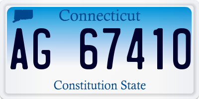 CT license plate AG67410