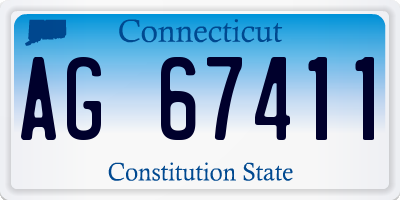 CT license plate AG67411