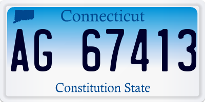 CT license plate AG67413