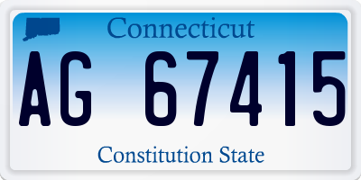 CT license plate AG67415