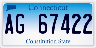 CT license plate AG67422