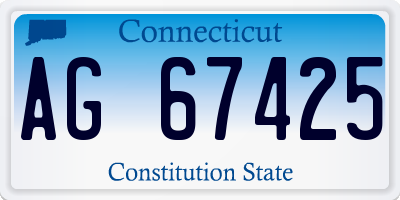CT license plate AG67425
