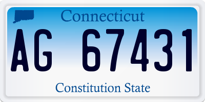 CT license plate AG67431