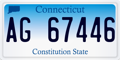 CT license plate AG67446