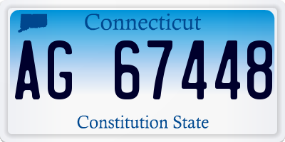 CT license plate AG67448