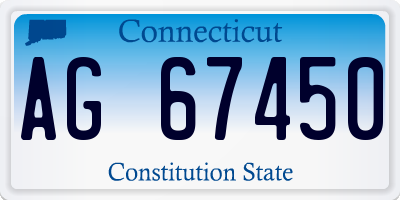 CT license plate AG67450