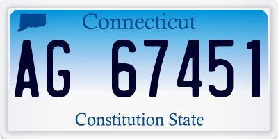CT license plate AG67451