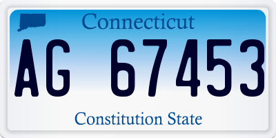 CT license plate AG67453