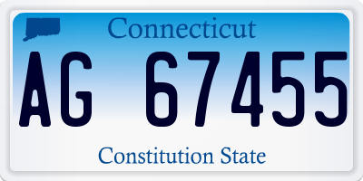 CT license plate AG67455