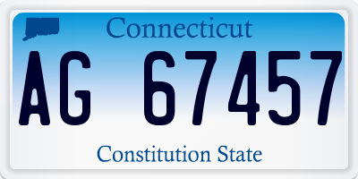 CT license plate AG67457