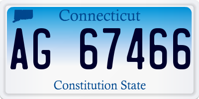 CT license plate AG67466