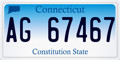CT license plate AG67467