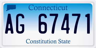 CT license plate AG67471