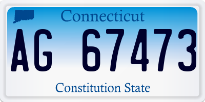 CT license plate AG67473