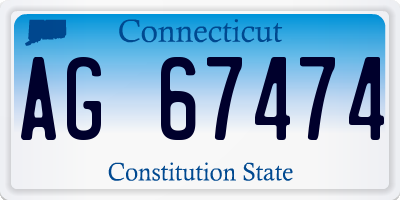 CT license plate AG67474