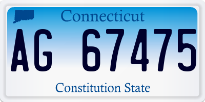 CT license plate AG67475