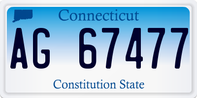 CT license plate AG67477