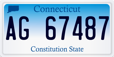 CT license plate AG67487