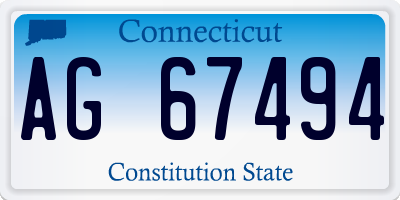CT license plate AG67494