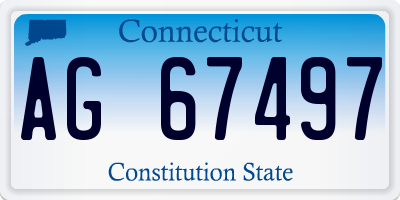 CT license plate AG67497