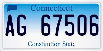CT license plate AG67506