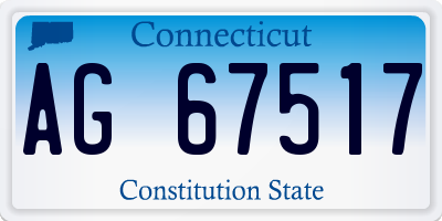 CT license plate AG67517