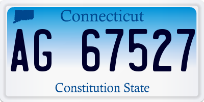 CT license plate AG67527