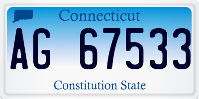 CT license plate AG67533