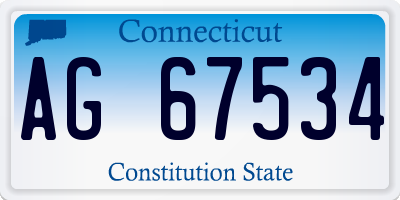 CT license plate AG67534