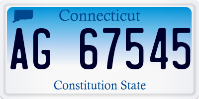 CT license plate AG67545