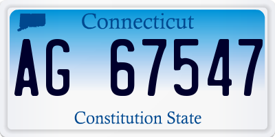 CT license plate AG67547