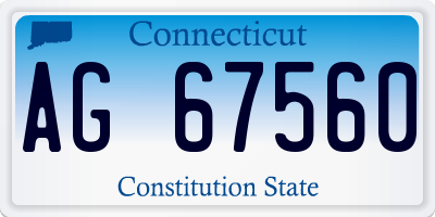 CT license plate AG67560