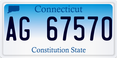 CT license plate AG67570