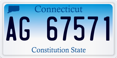 CT license plate AG67571