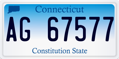 CT license plate AG67577