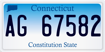 CT license plate AG67582
