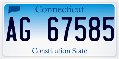 CT license plate AG67585