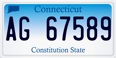 CT license plate AG67589