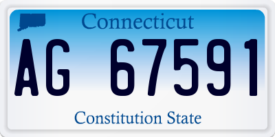 CT license plate AG67591