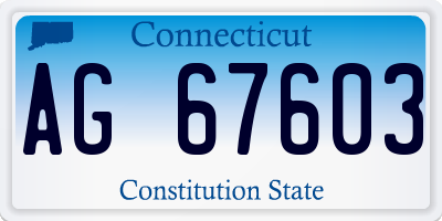 CT license plate AG67603