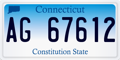 CT license plate AG67612