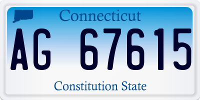 CT license plate AG67615
