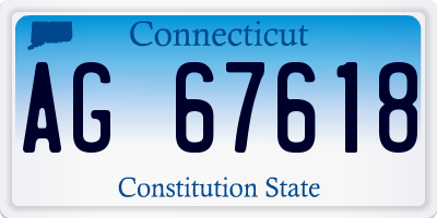 CT license plate AG67618