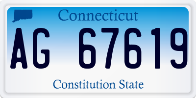 CT license plate AG67619