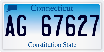 CT license plate AG67627