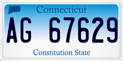 CT license plate AG67629