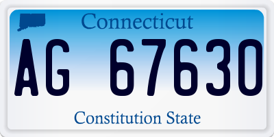 CT license plate AG67630
