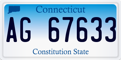 CT license plate AG67633