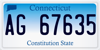 CT license plate AG67635